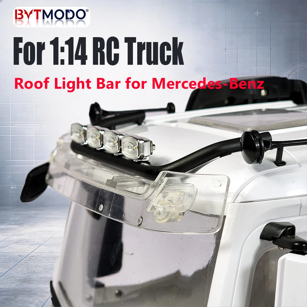 LED Roof Light Bar Spotlights Top Lights for 1/14 RC Truck Mercedes-Benz 3363 Car Tractor Dump Tamiya VOLVO ACTROS MAN
