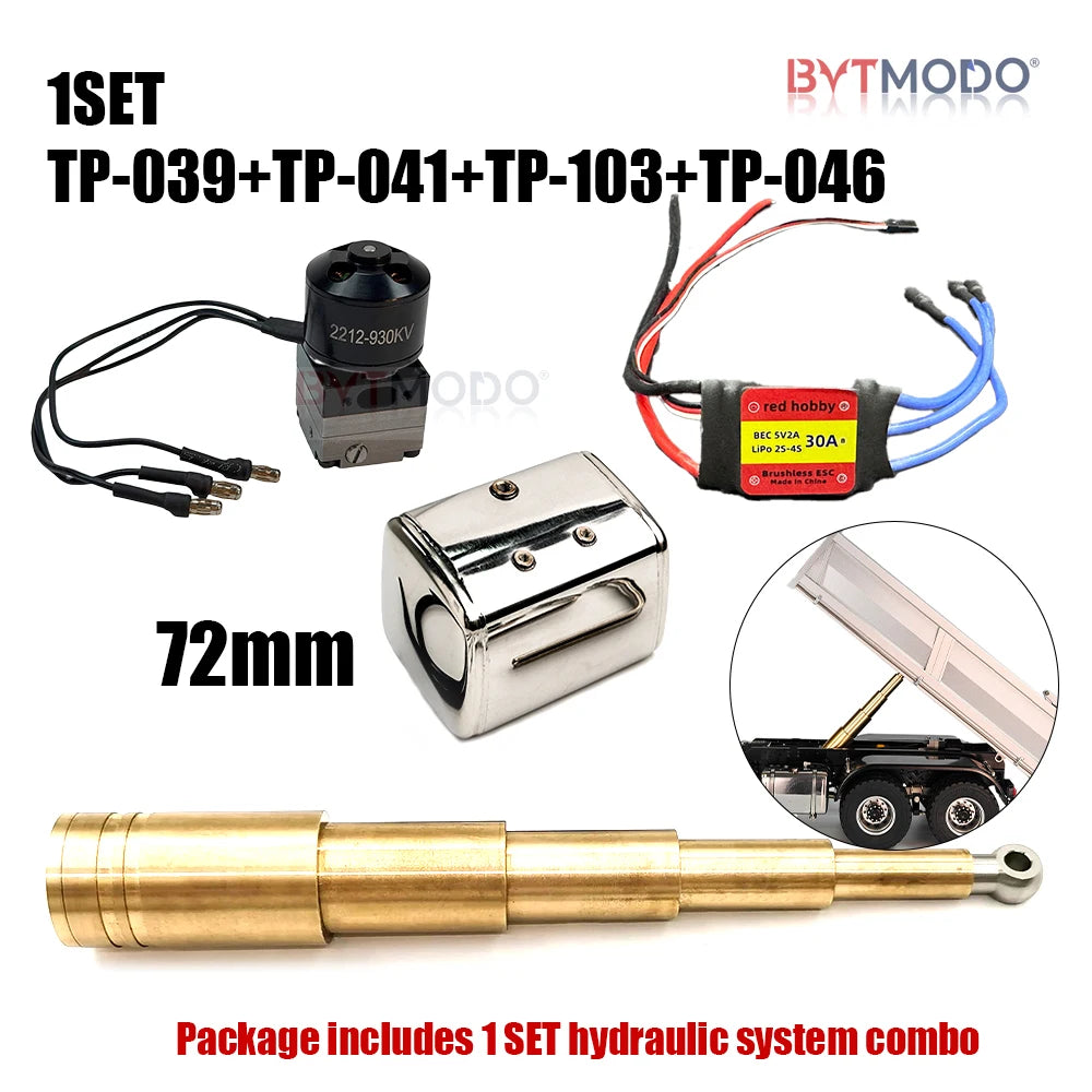 Rc Hydraulic System Oil Tank Pump Cylinder Brushless ESC Motor Parts for Tamiya 1/14 Rc Truck Tractor Car Tipper Dumper SCANIA