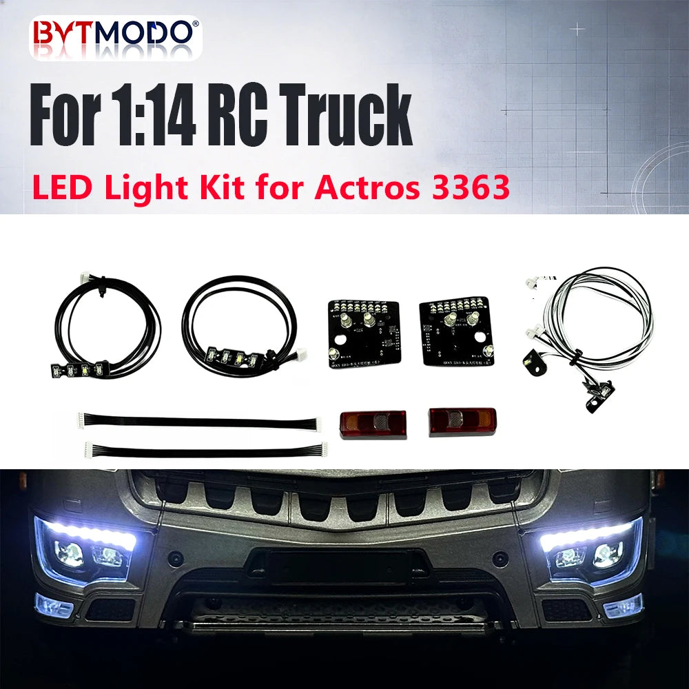 LED Light Kit Headlight Taillight Sequential Turn Signal Lamp for 1/14 RC Truck Mercedes-Benz 3363 Tractor Dump Tamiya