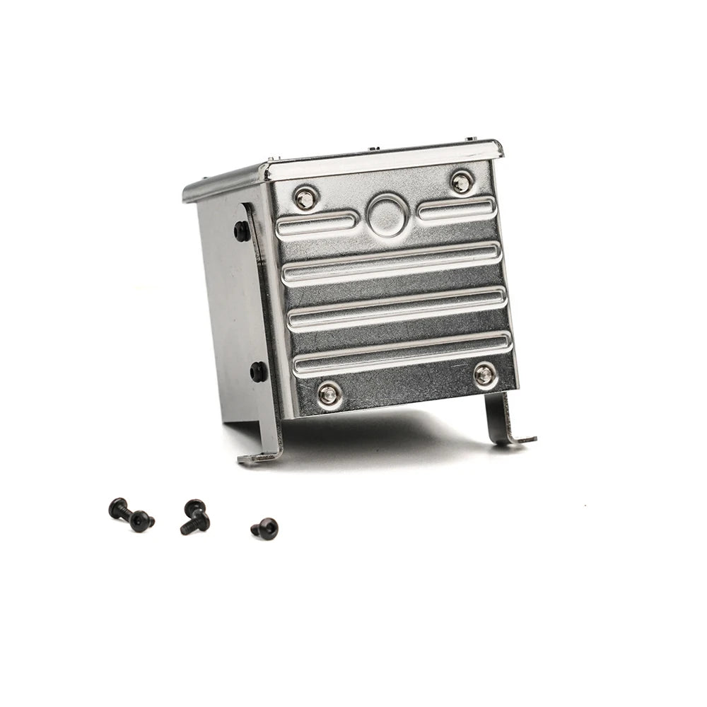 RC Exhaust Tank RC Truck Muffler Box Canister Stainless Steel Bracket for Tamiya MAN TGX 1/14 Rc Tractor Truck Tipper Dumper