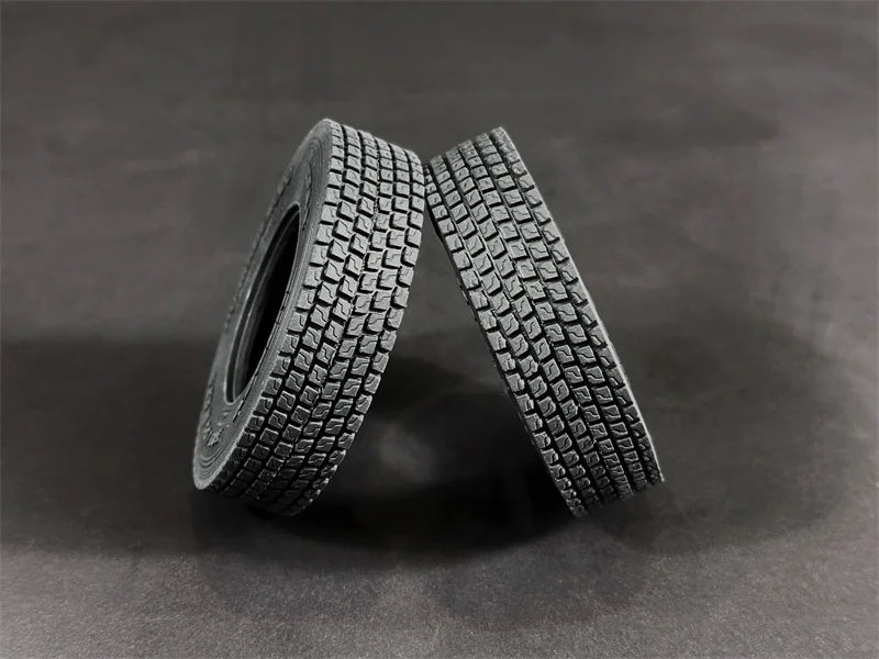 22mm/28mm 2PCS Rubber Tires for 1/14 Tamiya RC Truck Tipper SCANIA 770S VOLVO BENZ MAN TGX Car Wheel Hub