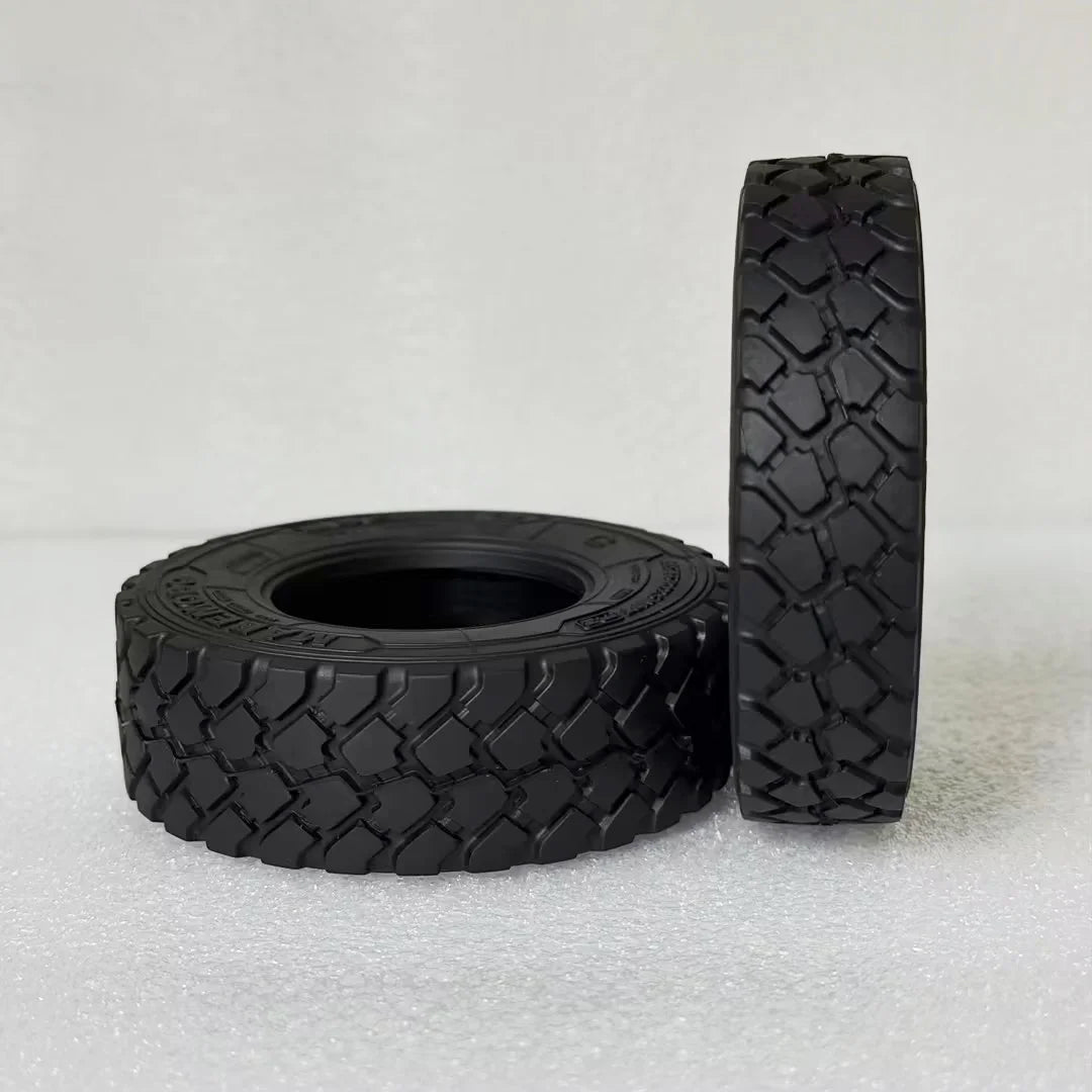 22mm/28mm 2PCS Rubber Tires Gravel Tread for 1/14 Tamiya RC Truck Tipper SCANIA 770S VOLVO BENZ MAN TGX Car Wheel Hub