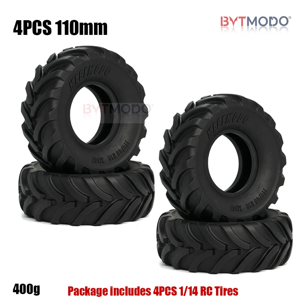 1.9 Inch Tires Crawler Tire 110mm Tyre for 1/14 1/10 Tamiya SCX10 TRX4 RC Truck Dump Tractor Crawler Climbing Off-Road