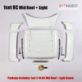 Cab Roof Kit Replacement LED Light Bar Body Parts for 1/14 RC Truck Tamiya Scania 770S 3363 RC Car Dump VOLVO ACTROS MAN