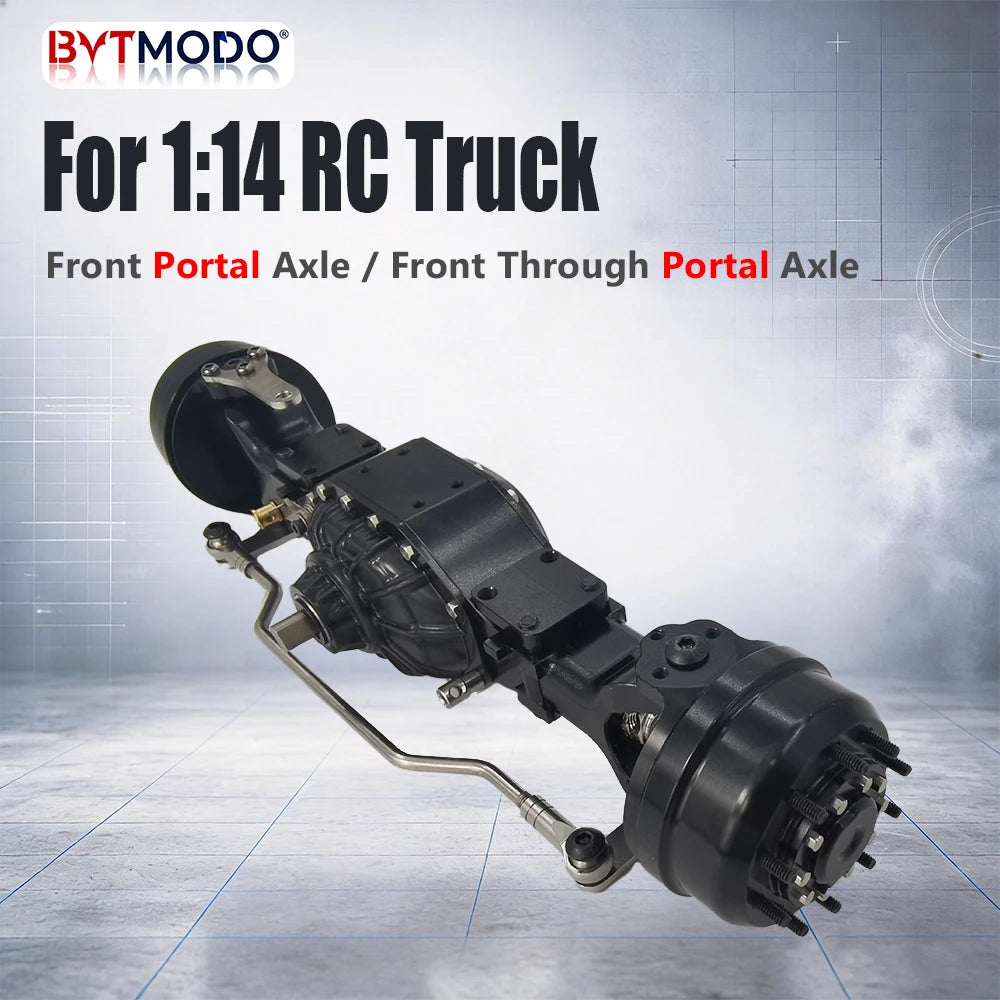 CNC Aluminum Alloy Front Portal Axle Through Axles for 1/14 Tamiya RC Truck SCANIA 770S VOLVO 750 ACTROS 3363 MAN TGX