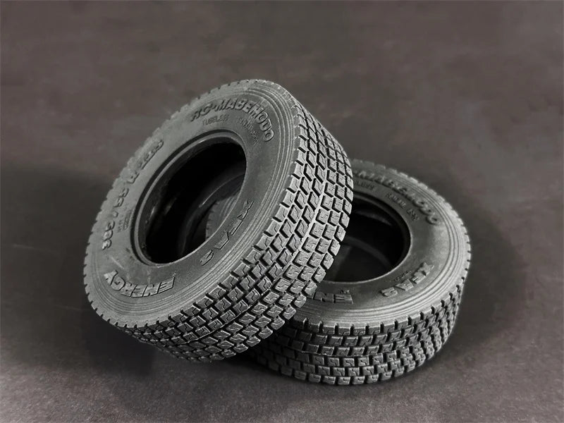 22mm/28mm 2PCS Rubber Tires for 1/14 Tamiya RC Truck Tipper SCANIA 770S VOLVO BENZ MAN TGX Car Wheel Hub
