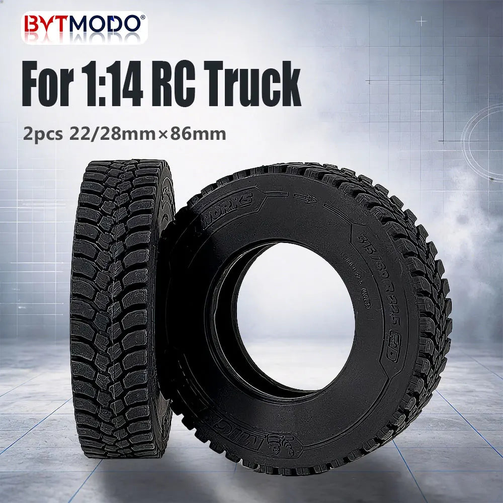 2Pcs 20mm/28mm Rubber Tires for 1/14 Tamiya RC Truck Tipper SCANIA 770S VOLVO BENZ MAN TGX Car Wheel Hub Accessories
