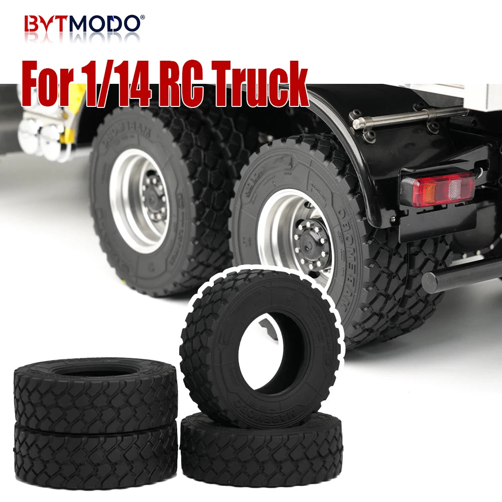 1/14 Truck Tires Off-Road Tire 22/28mm Block Tread Tyre for 1/14 Tamiya RC Truck Tractor Tipper Dump SCANIA VOLVO BENZ MAN TGX