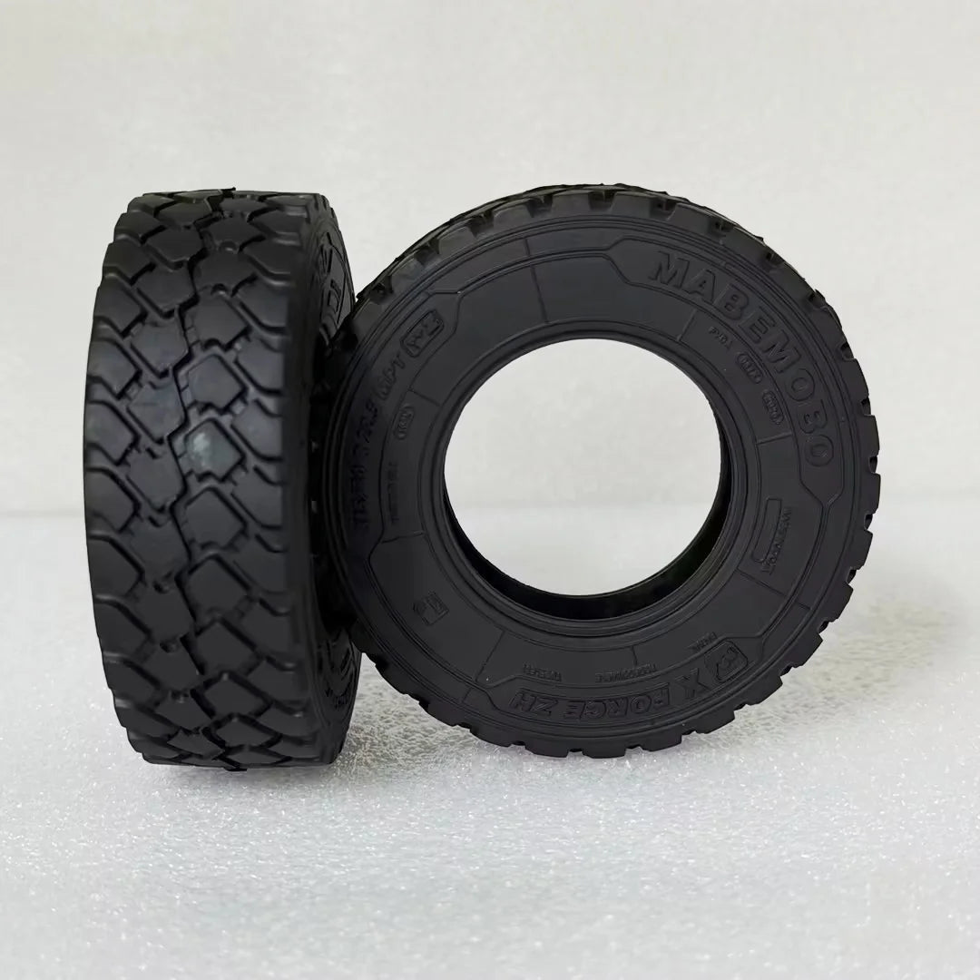 22mm/28mm 2PCS Rubber Tires Gravel Tread for 1/14 Tamiya RC Truck Tipper SCANIA 770S VOLVO BENZ MAN TGX Car Wheel Hub