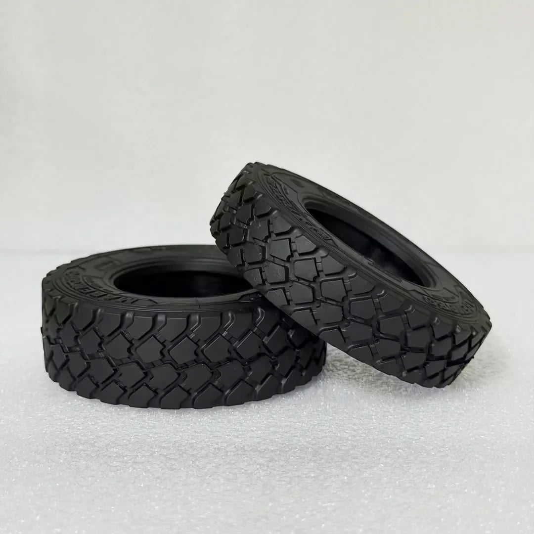 22mm/28mm 2PCS Rubber Tires Gravel Tread for 1/14 Tamiya RC Truck Tipper SCANIA 770S VOLVO BENZ MAN TGX Car Wheel Hub