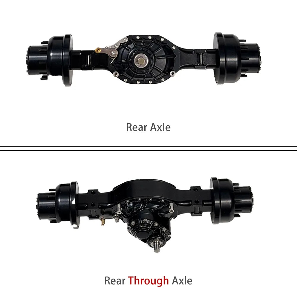 CNC Rear Portal Axle Through Axles Aluminum Alloy for 1/14 Tamiya RC Truck SCANIA 770S VOLVO 750 ACTROS 3363 MAN TGX