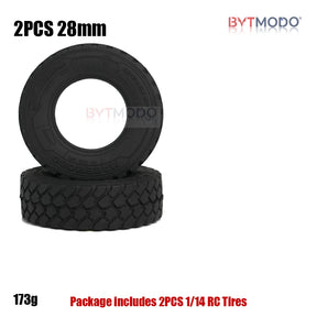 22mm 28mm Gravel Tire Off-Road Block Tread Tyre for 1/14 Tamiya RC Truck Tractor Tipper SCANIA 770S VOLVO BENZ MAN TGX