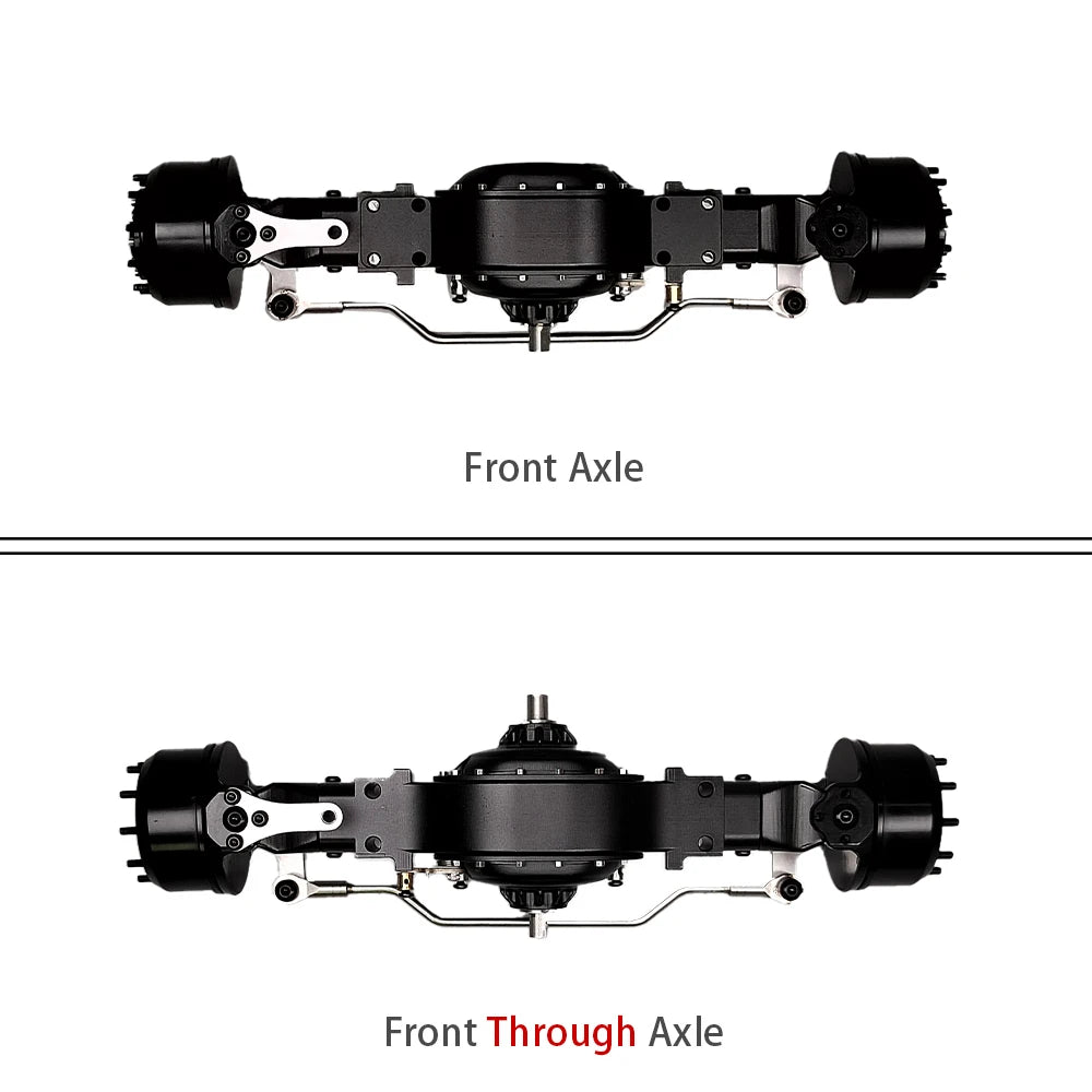 8x8 CNC Aluminum Alloy Front Axle Diff Lock 8WD for 1/14 Tamiya RC Truck Crawler SCANIA 770S VOLVO 750 ACTROS 3363 MAN