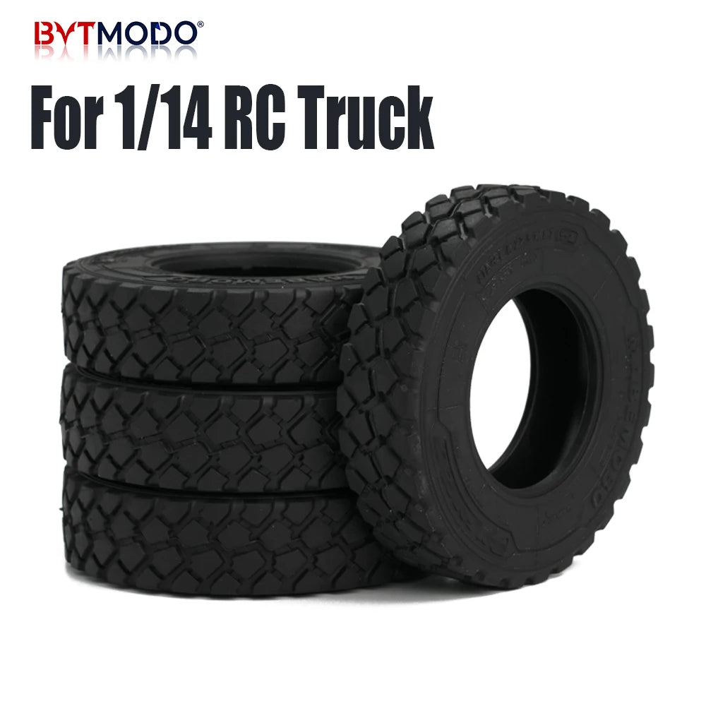 22mm 28mm Gravel Tire Off-Road Block Tread Tyre for 1/14 Tamiya RC Truck Tractor Tipper SCANIA 770S VOLVO BENZ MAN TGX