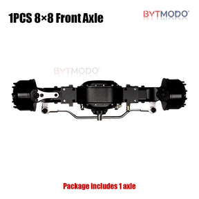 8x8 CNC Aluminum Alloy Front Axle Diff Lock 8WD for 1/14 Tamiya RC Truck Crawler SCANIA 770S VOLVO 750 ACTROS 3363 MAN