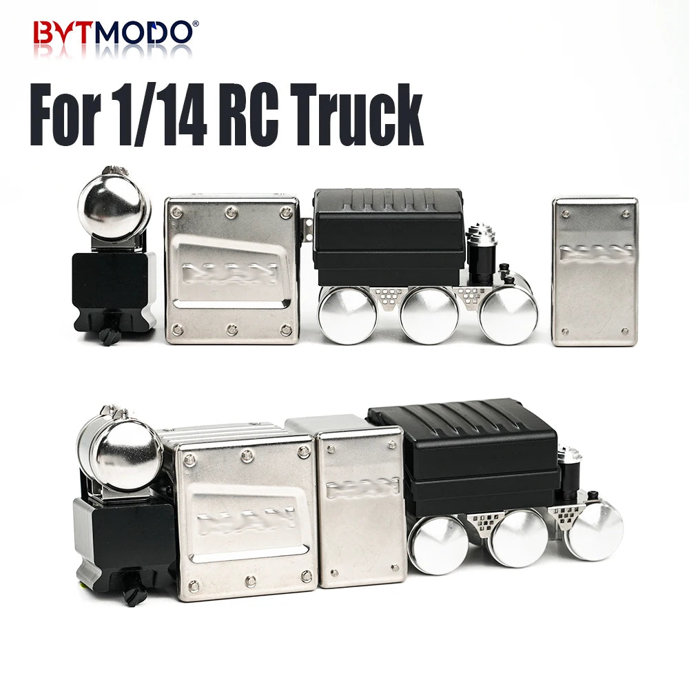RC Truck Chassis Detail Set Battery Box Servo Mount Urea Tank Air Tank for Tamiya MAN TGX 1/14 Rc Tractor Truck Tipper Dumper
