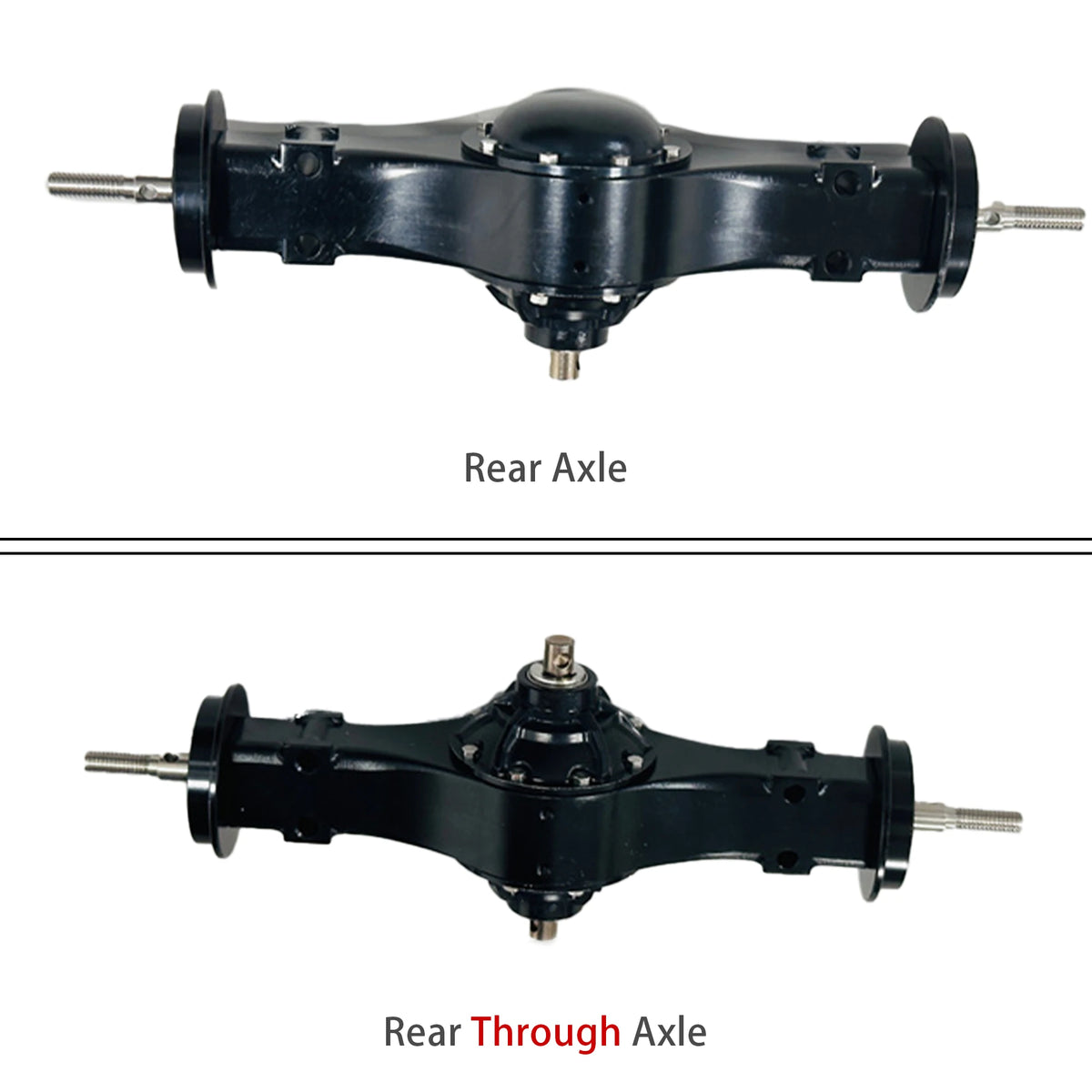 Rear Axle 1/14 All Metal Rear Through Axle Kit for 1/14 Tamiya RC Car Truck SCANIA 770S VOLVO 750 ACTROS 3363 MAN TGX