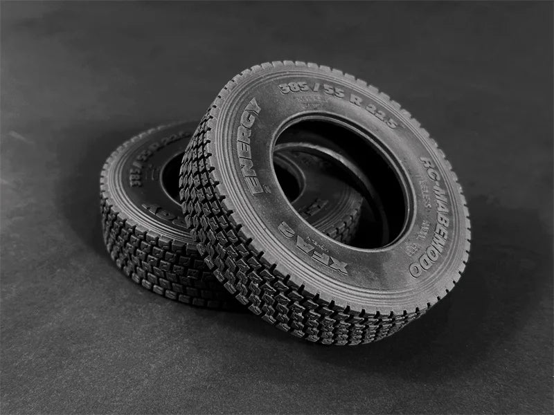 22mm/28mm 2PCS Rubber Tires for 1/14 Tamiya RC Truck Tipper SCANIA 770S VOLVO BENZ MAN TGX Car Wheel Hub