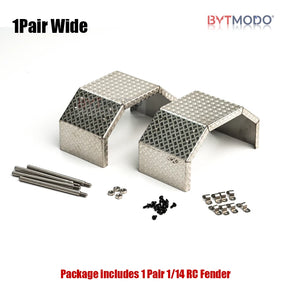 1/14 Pair RC Truck Front Fender Wheel Metal Fenders Stainless Steel Mudguard for Tamiya 1/14 Rc Tractor Truck Tipper Dumper Dump