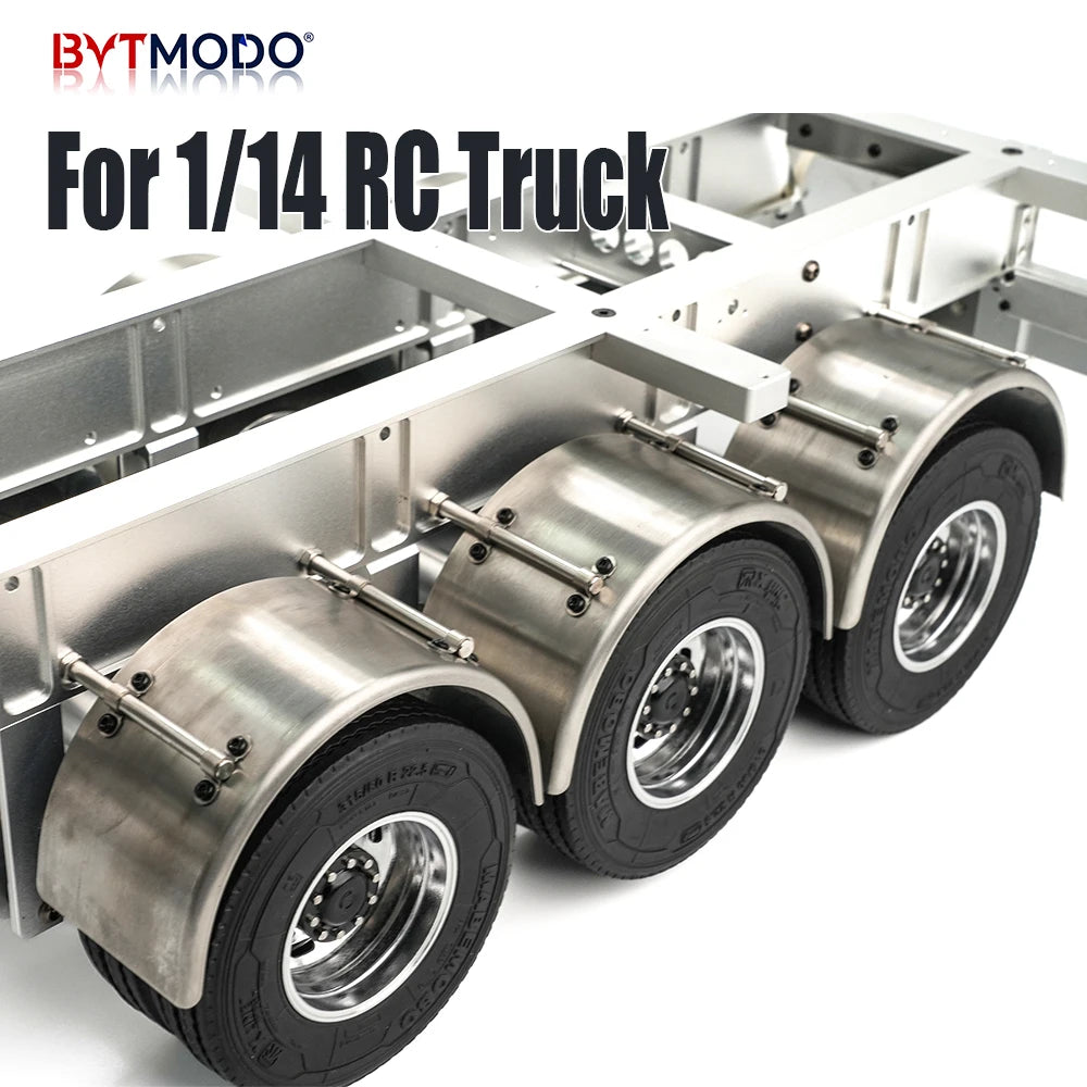 RC Truck Fender Mud Flaps Stainless Steel Mudguard Rear Wheel Arch Cover for Tamiya 1/14 Rc Tractor Truck Tipper Dumper Dump