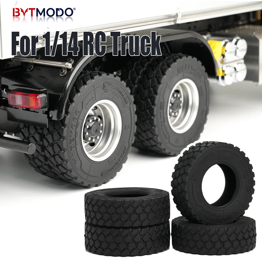RC Truck Tires Off-Road Tire 22mm 28mm Block Tread Tyre for 1/14 Tamiya RC Truck Tractor Tipper Dump SCANIA VOLVO BENZ MAN TGX