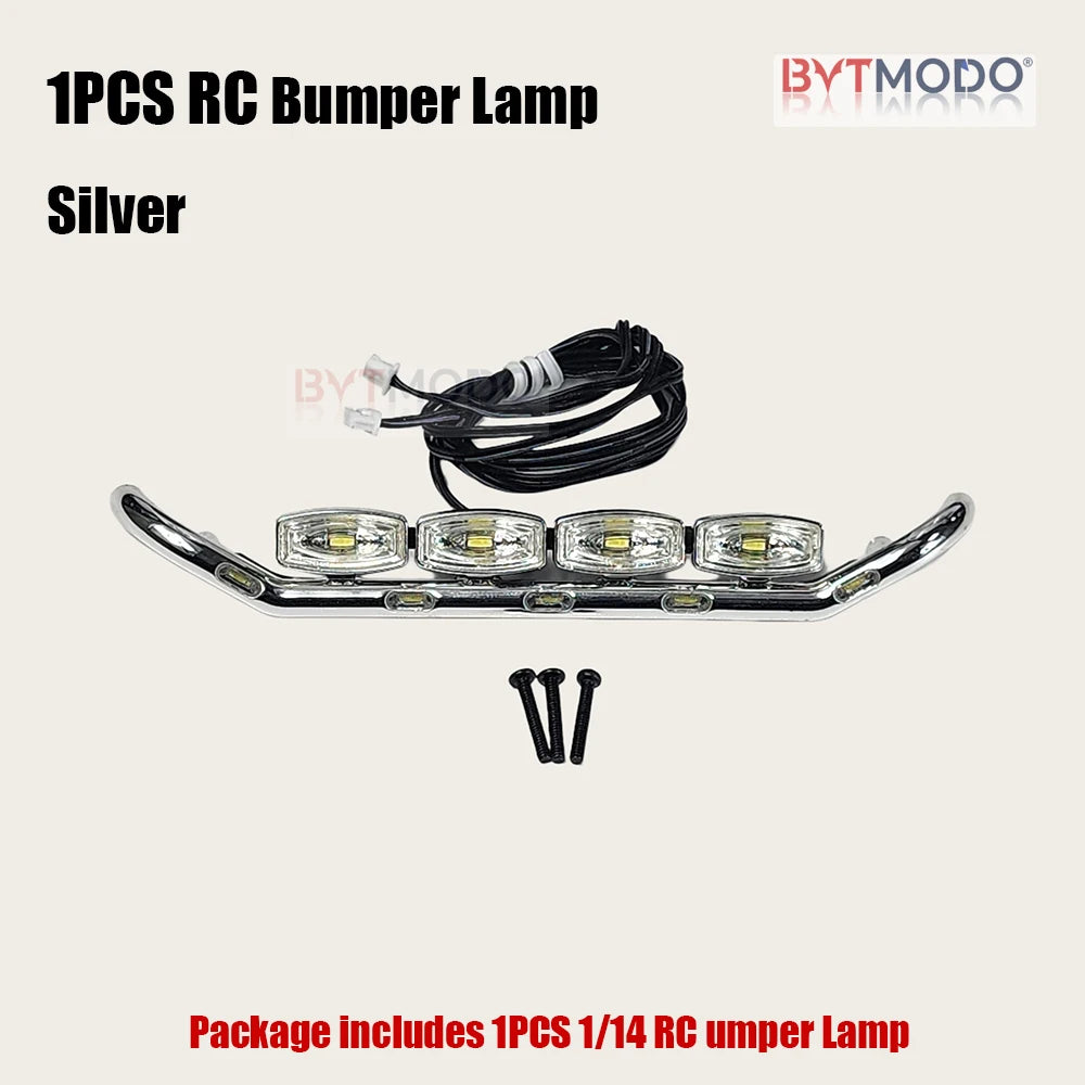 RC Bumper Light Front Bumper LED Spot Light Bar for 1/14 SCANIA 770S RC Truck Tamiya Hino VOLVO 750 ACTROS 3363 MAN TGX