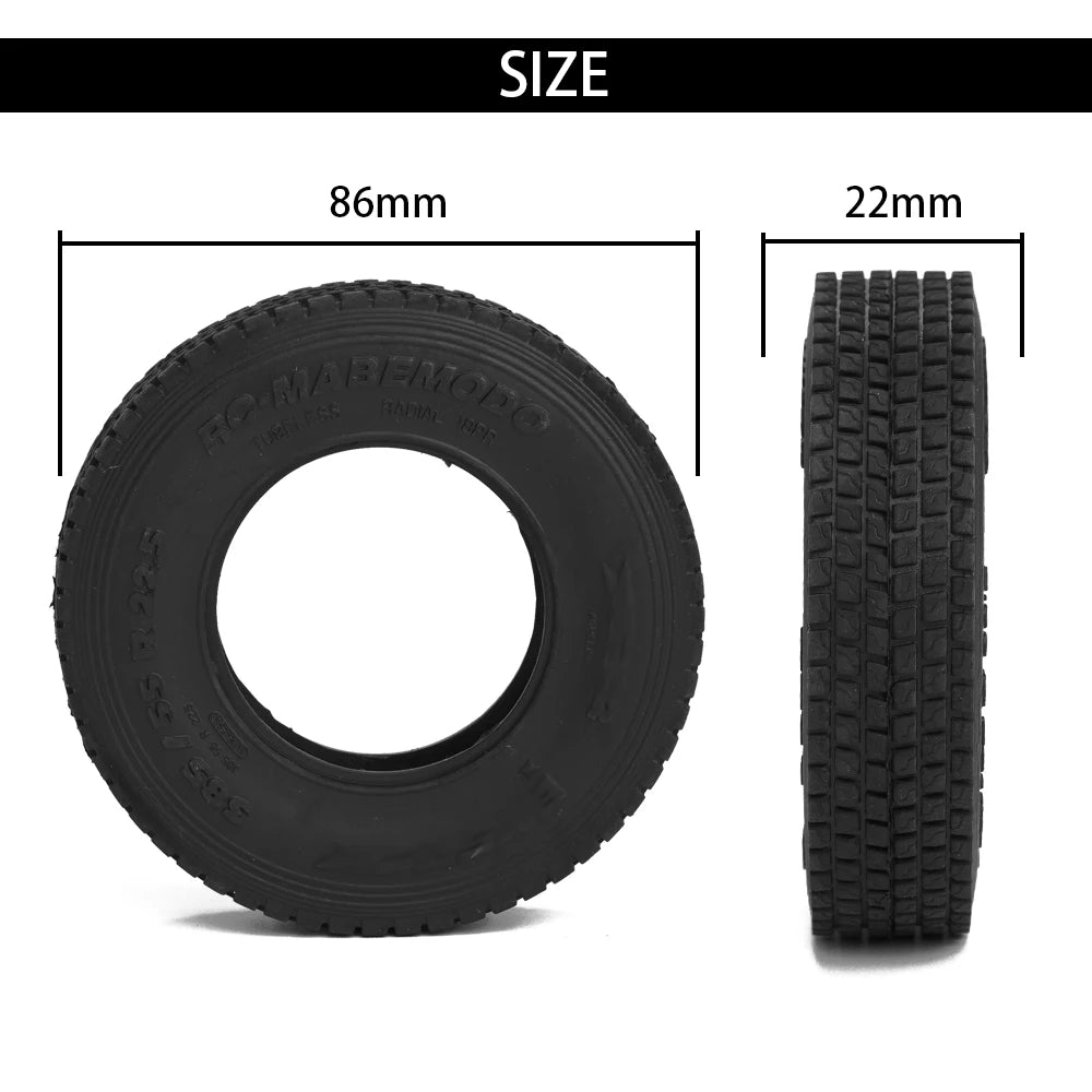 22mm 28mm Rubber Gravel Tire Tyres for 1/14 Tamiya RC Truck Tipper Dump Truck SCANIA 770S 3363 IVECO VOLVO BENZ MAN TGX