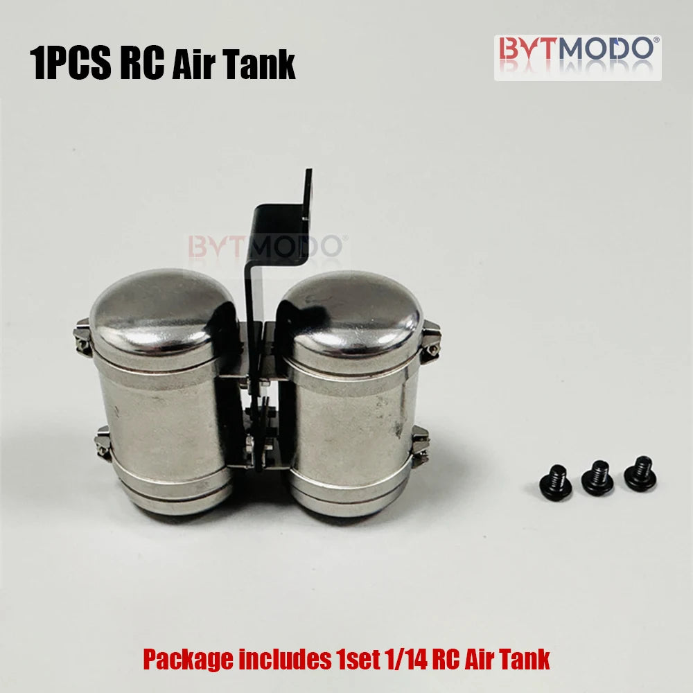Air Tank Dual Stainless Steel Air Reservoir for 1/14 SCANIA Tamiya RC Truck 770S Hino VOLVO 750 ACTROS 3363 MAN TGX DIY