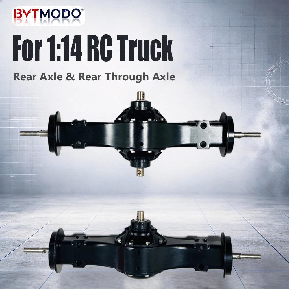 Rear Axle 1/14 All Metal Rear Through Axle Kit for 1/14 Tamiya RC Car Truck SCANIA 770S VOLVO 750 ACTROS 3363 MAN TGX