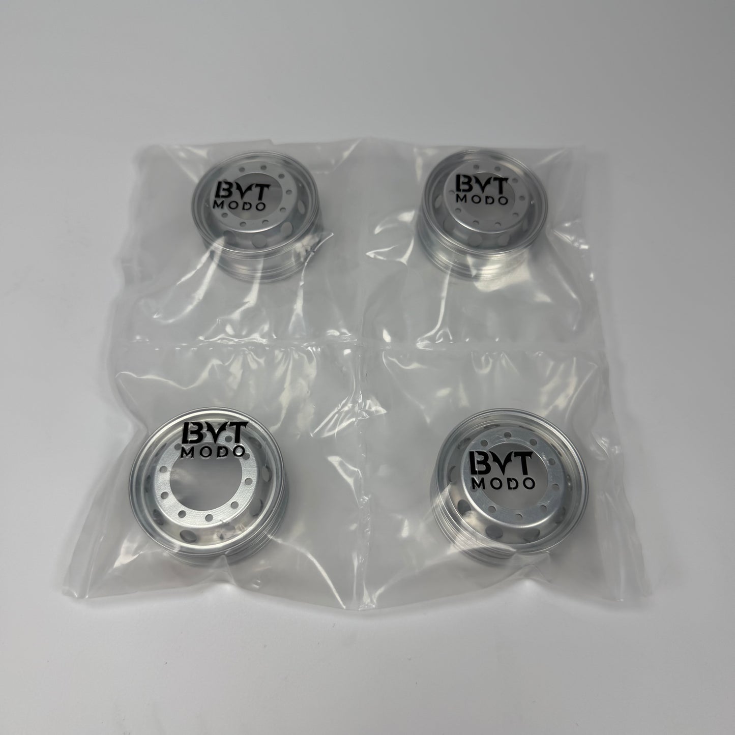 1/14 Scale CNC Machined Aluminum Rear Wheel Rims (4-Piece Set) for Tamiya Trucks - Simulation Heavy-Duty Hub Kit