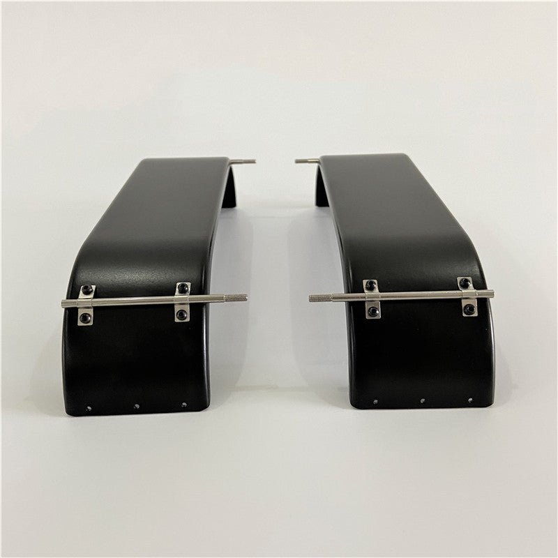 1/14 Scale Weldless Metal Rear Mudguards Set - Black Fenders for Tamiya & Lesu Tandem Dump Trucks