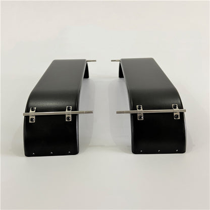 1/14 Scale Weldless Metal Rear Mudguards Set - Black Fenders for Tamiya & Lesu Tandem Dump Trucks