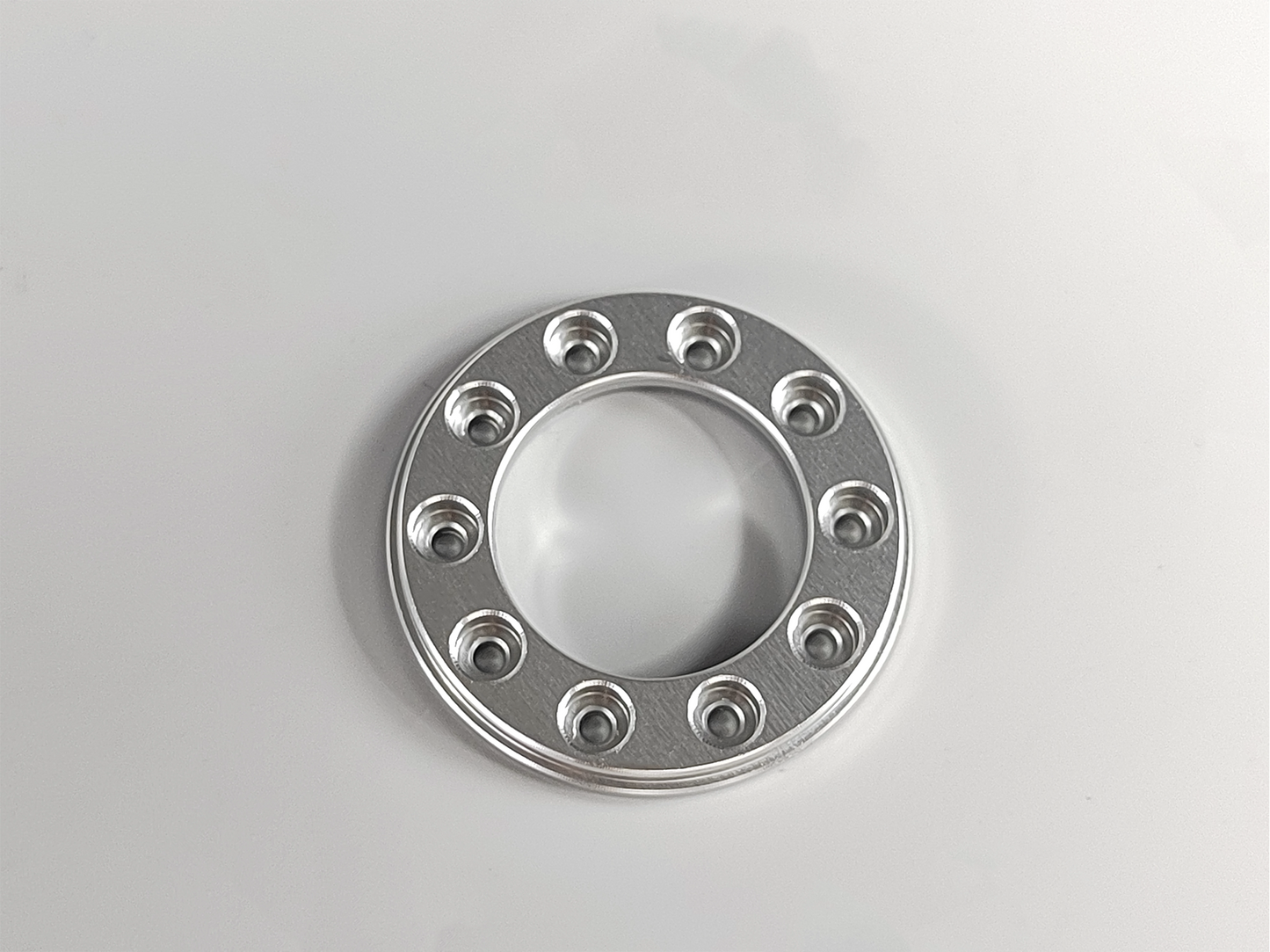 1/14 Scale CNC Aluminum Wheel Hub Cover Rings - Hollow Beadlock Style for Tamiya Trucks (Silver, 2pcs)