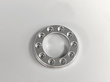 1/14 Scale CNC Aluminum Wheel Hub Cover Rings - Hollow Beadlock Style for Tamiya Trucks (Silver, 2pcs)