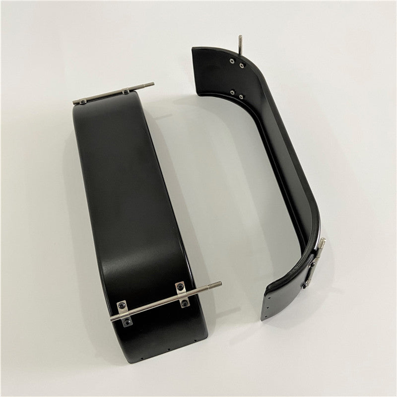 1/14 Scale Weldless Metal Rear Mudguards Set - Black Fenders for Tamiya & Lesu Tandem Dump Trucks