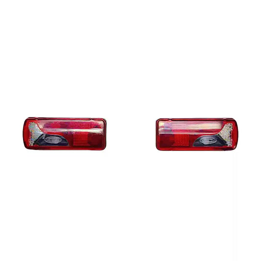 1/14 Scale MAN European Truck Rear Tail Light Set - Multi-Piece Plastic Lamp Kit with Red Lens, Clear Lens & Black Base