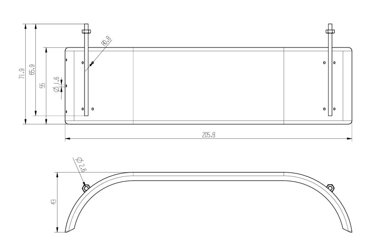 1/14 Scale Weldless Metal Rear Mudguards Set - Black Fenders for Tamiya & Lesu Tandem Dump Trucks