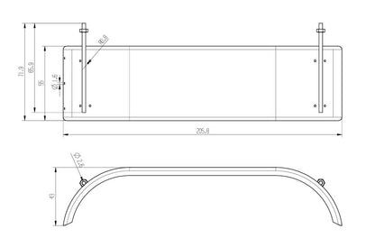 1/14 Scale Weldless Metal Rear Mudguards Set - Black Fenders for Tamiya & Lesu Tandem Dump Trucks