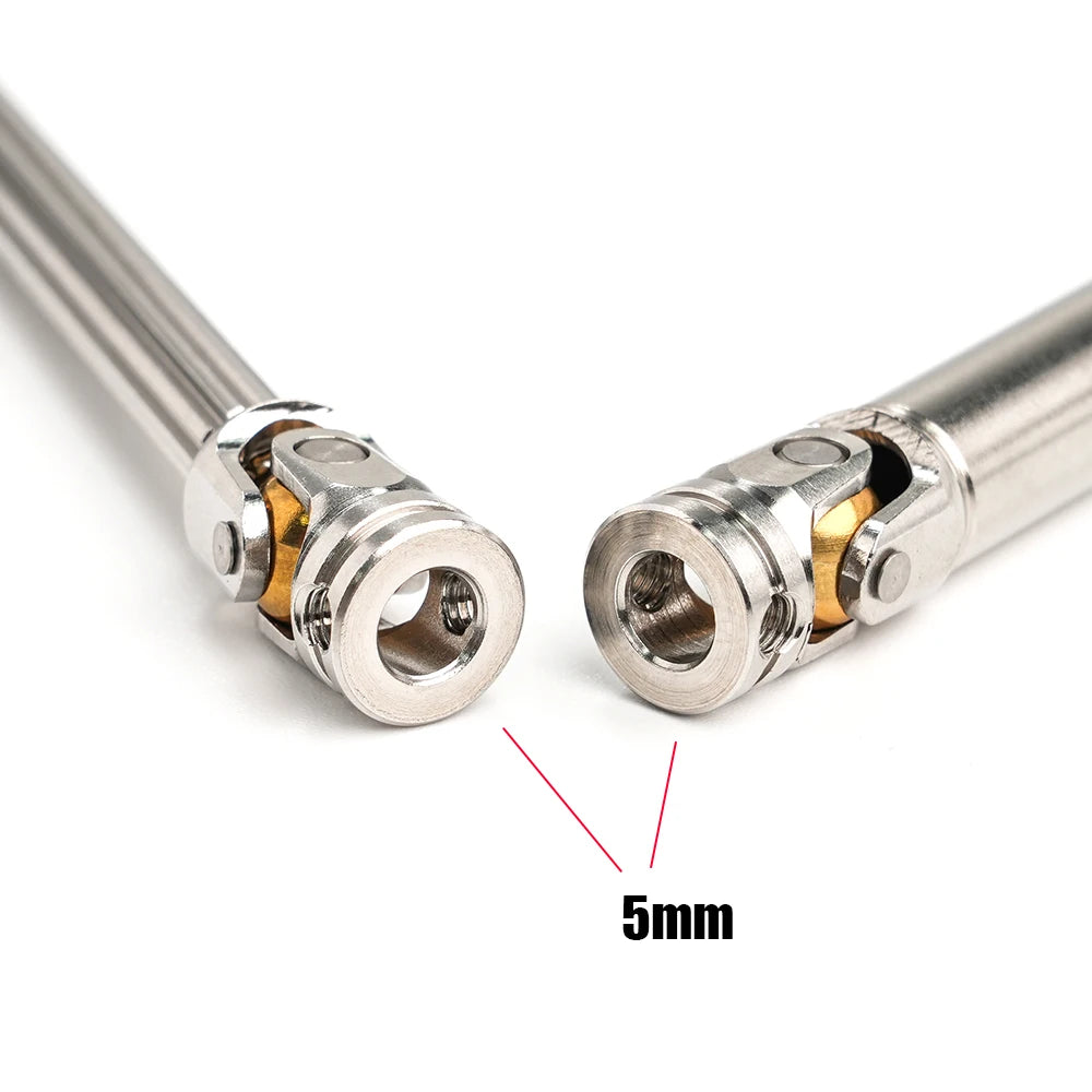 Stainless Steel Drive Shaft 5mm Universal Joint Driveshaft Cvd for 1/14 1/10 Tamiya RC Truck Dump Tractor Crawler SCX10 TRX4 DIY