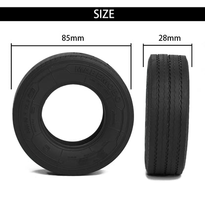 22mm 28mm Rubber Tires Highway Road Tyre for 1/14 Tamiya RC Truck Tractor Tipper SCANIA 770S VOLVO BENZ MAN TGX Upgrade