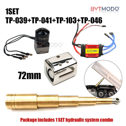 Rc Hydraulic System Oil Tank Pump Cylinder Brushless ESC Motor Parts for Tamiya 1/14 Rc Truck Tractor Car Tipper Dumper SCANIA
