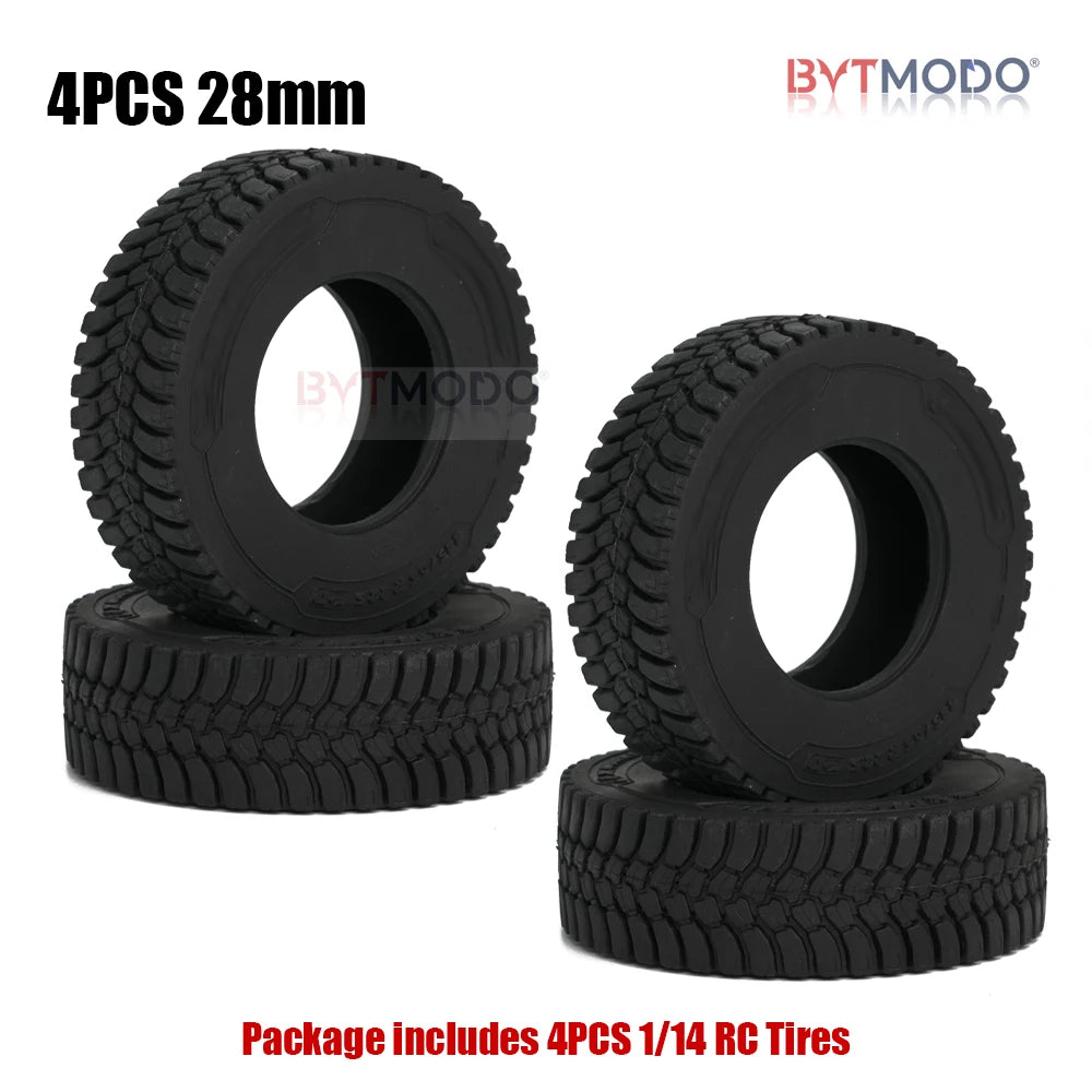 RC Truck Tires Off-Road Tire Tyre 20mm 28mm for 1/14 Tamiya RC Truck Dump Tractor Tippers SCANIA 3363 IVECO VOLVO BENZ MAN TGX