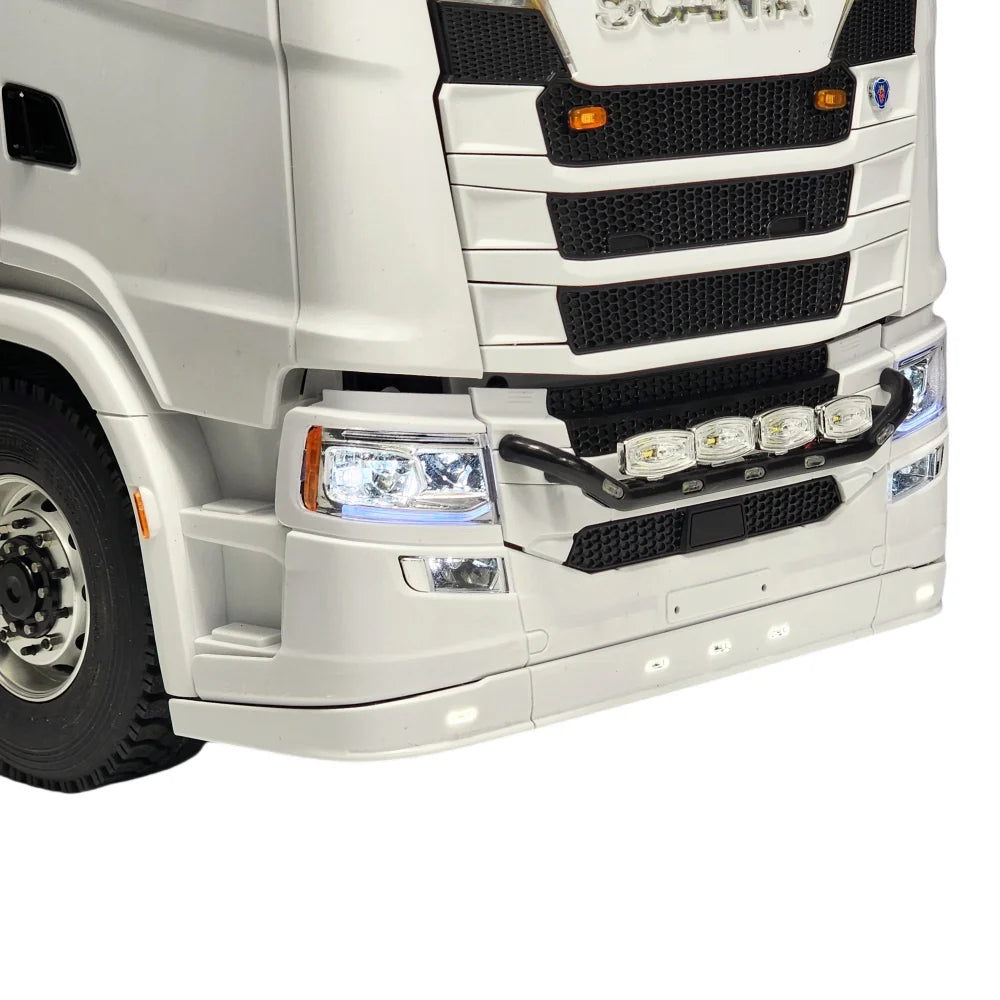 RC Bumper Light Front Bumper LED Spot Light Bar for 1/14 SCANIA 770S RC Truck Tamiya Hino VOLVO 750 ACTROS 3363 MAN TGX