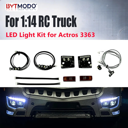 LED Light Kit Headlight Taillight Sequential Turn Signal Lamp for 1/14 RC Truck Mercedes-Benz 3363 Tractor Dump Tamiya