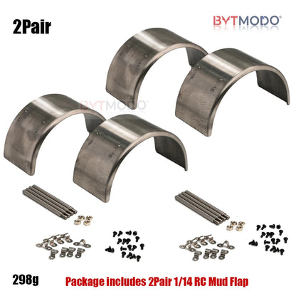 RC Truck Fender Mud Flaps Stainless Steel Mudguard Rear Wheel Arch Cover for Tamiya 1/14 Rc Tractor Truck Tipper Dumper Dump