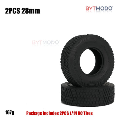 22mm 28mm Rubber Gravel Tire Tyres for 1/14 Tamiya RC Truck Tipper Dump Truck SCANIA 770S 3363 IVECO VOLVO BENZ MAN TGX