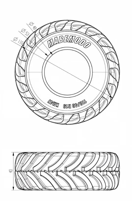 110mm 1PCS Rubber Tires for 1/14 Tamiya RC Truck Crawler Tipper SCANIA 770S VOLVO BENZ MAN TGX Car Wheel Hub