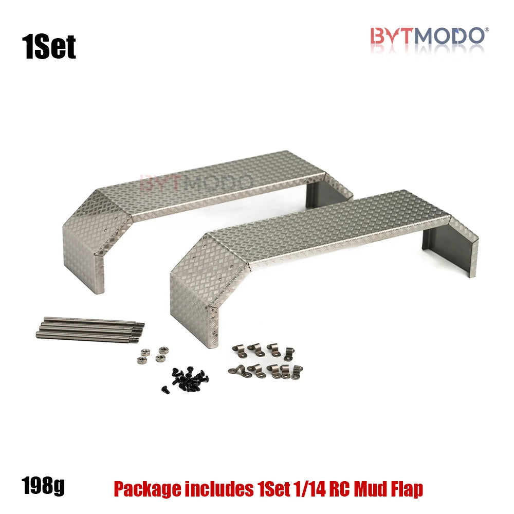1/14 RC Dump Front/Rear Fender Pair Steel Dual Wheel Mud Flaps Mudguard Cover for Tamiya 1/14 Rc Tractor Truck Tipper Dumper
