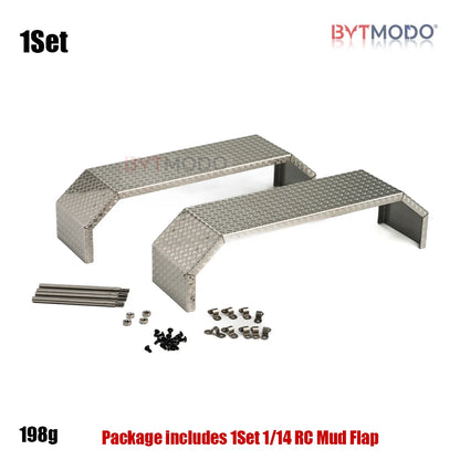 1/14 RC Dump Front/Rear Fender Pair Steel Dual Wheel Mud Flaps Mudguard Cover for Tamiya 1/14 Rc Tractor Truck Tipper Dumper