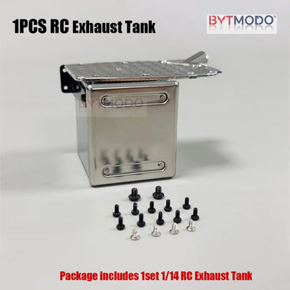Exhaust Tank Stainless Steel Exhaust Muffler for 1/14 SCANIA Tamiya RC Truck 770S Hino VOLVO 750 ACTROS 3363 MAN TGX DIY
